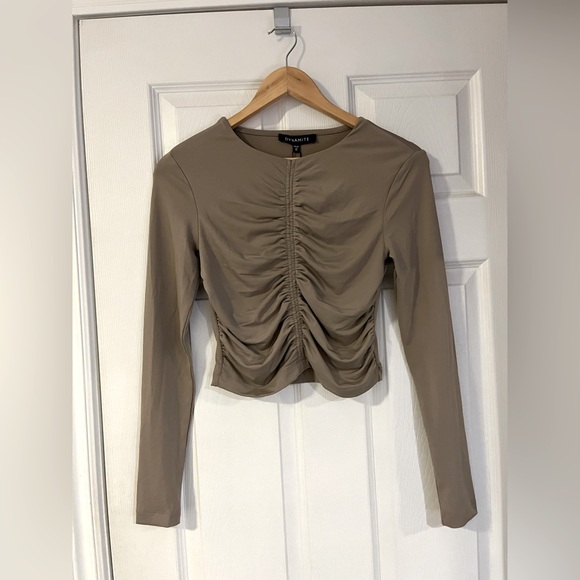 Dynamite Long Sleeve Shirred Top - Picture 3 of 4